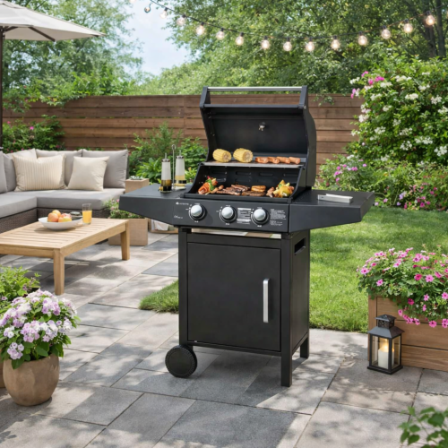 BARBECUE à gaz, 3 brûleurs avec housse protection