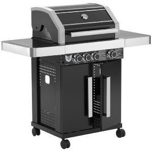 BARBECUE de luxe INOX 4 brûleurs, noir