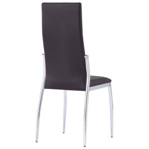 CHAISES salle à manger, similicuir marron foncé, lot de 4
