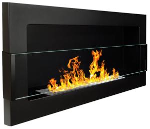 CHEMINEE ETHANOL inox LUXE, 90 cm, noir mat, CALIFORNIE