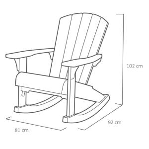 Fauteuil à bascule, rocking Chair, couleur graphite