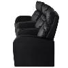 FAUTEUIL 3 places, inclinables, luxe en cuir textile, noir