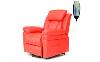 FAUTEUIL inclinable, massant et chauffant, électrique en cuir rouge, REDCOOL3