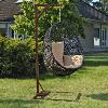 HAMAC de jardin noir métal, coussins beige
