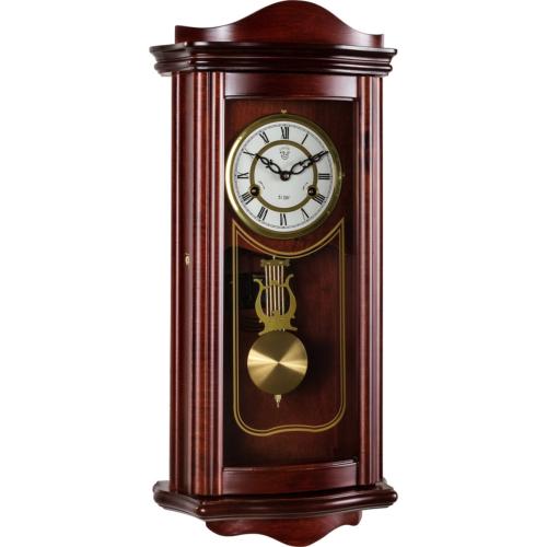 HORLOGE, pendule murale, 63 cm, style ancien acajou.