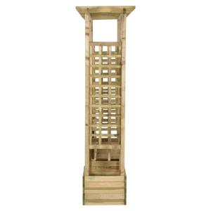 Pergola bois massif 230 cm avec banc et jardinières intégrées