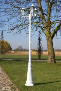 Lampadaire aluminium extérieur 220 cm,  3 têtes, 3 coloris