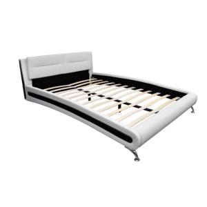 Lit en cuir 140 x 200 blanc avec matelas