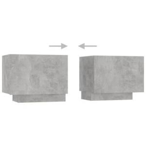 Ensemble meubles bas TV, gris béton, 260 cm, éclairage led, TRIVELA