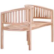 Banc de jardin en S, teck massif