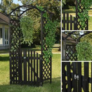 PERGOLA jardin en bois avec 2 portillons, 3 coloris