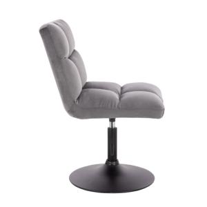 Fauteuil pivotant, grand confort, velour gris