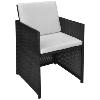 Salon de jardin résine tressée noir, LUXE, 12 fauteuils, modèle RIO