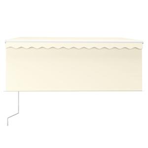 STORE BANNE 400 x 300 cm avec auvent, motorisé, éclairage LED, détecteur de vent, crème