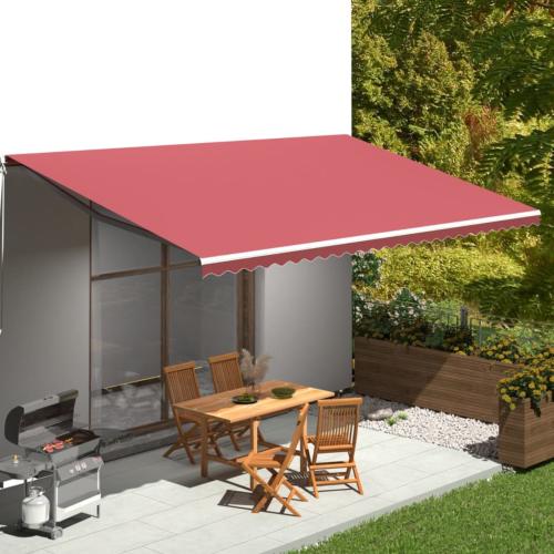 STORE BANNE 5 x 3 m, manuel, rouge bordeaux