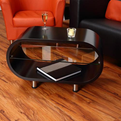 TABLE basse, meuble d'appoint, modèle ELLIPSE, Noir