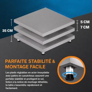 Table basse design ORBITA – 3 plateaux pivotants à 360°