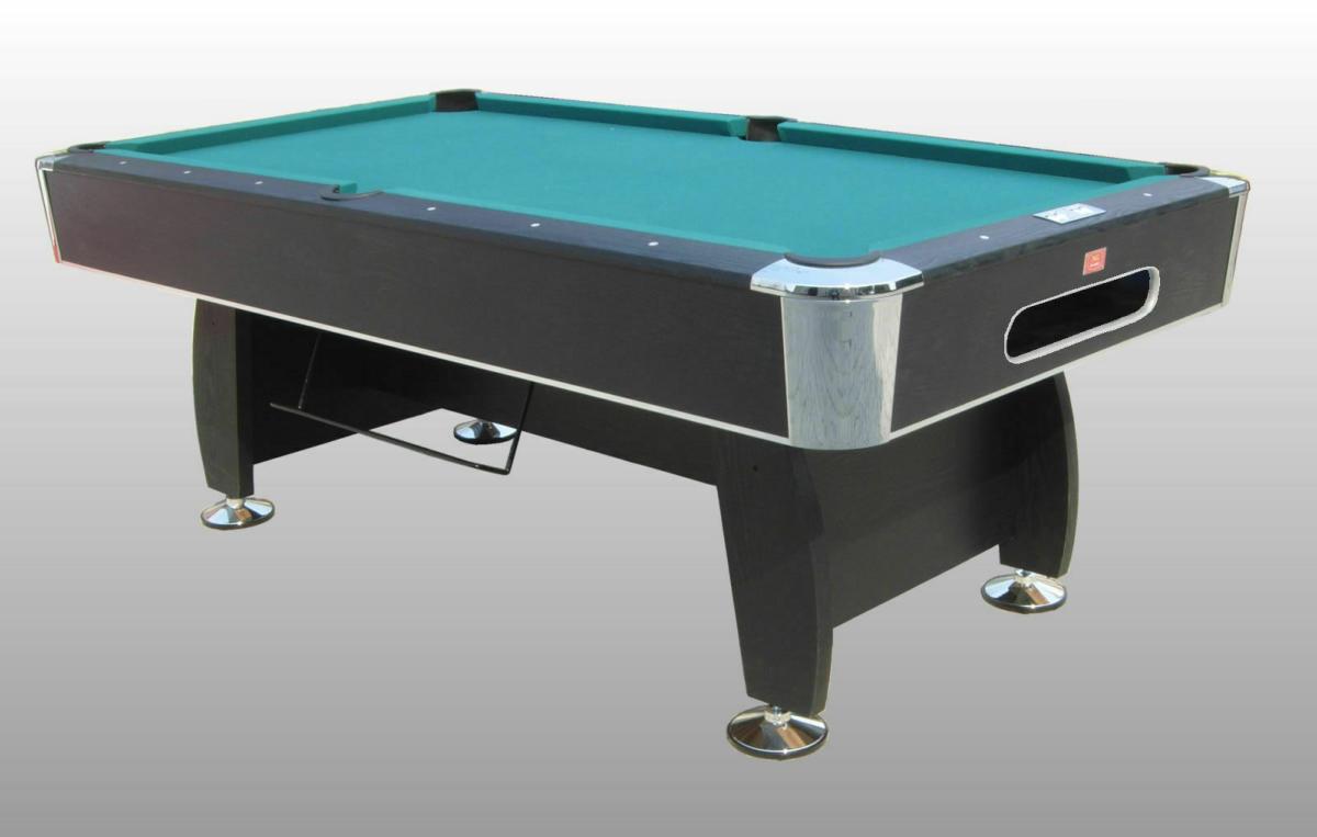 BILLARD PRO, marron, taille 245 cm avec tapis bleu