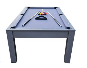 Table BILLARD/ping-pong, XXL 226 cm, grise, avec plateau salle à manger.