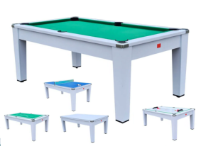 Table BILLARD, salle à manger, multi-jeux, blanche