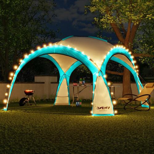 TONNELLE, tente dôme 360 cm, éclairage led solaire, 7 coloris