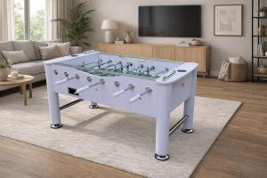 BABY-FOOT, design blanc, 85 kg, barres télescopiques