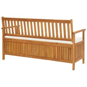 BANC de jardin bois exotique, 150 cm avec coffre de rangement