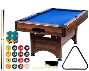BILLARD type PRO 6 Ft, marron, tapis bleu