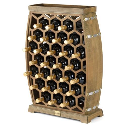 CASIER à vin, bois massif rustique, 30 bouteilles