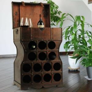 CASIER à vin, bois, style colonial, 14 bouteilles