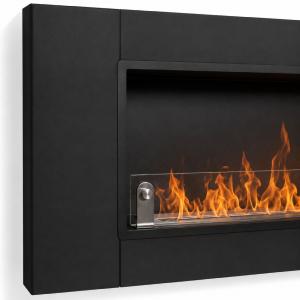 Cheminée bio-éthanol murale FIREPLUS – 165 cm – 2 brûleurs – Design premium