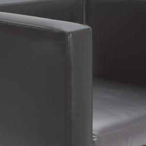 Fauteuil Design Club, cuir, gris