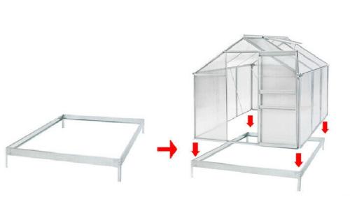 Embase pour SERRE de JARDIN ALUMINIUM, 8 dimensions