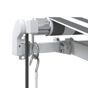 STORE BANNE 6 x 3 mètres, motorisé, gris/blanc