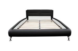 Lit en cuir 180 x 200 noir avec matelas