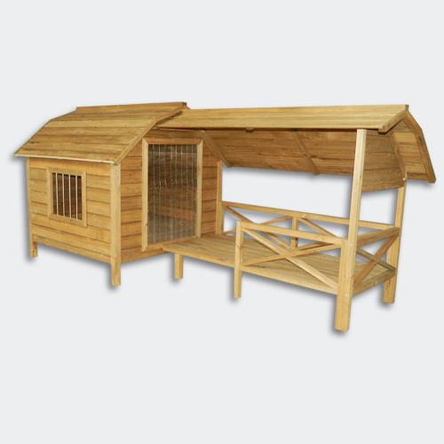 NICHE XXL pour chien, avec terrasse, en bois