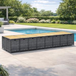 Salon de Jardin XXXL 20 Places en Résine Tressée, 450 cm
