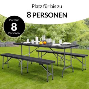 TABLE PLIANTE avec bancs qualité pro: métal et nylon 185 cm, 2 coloris