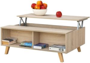 TABLE basse, 100 x 65 cm, plateau relevable, chêne, modèle THALES