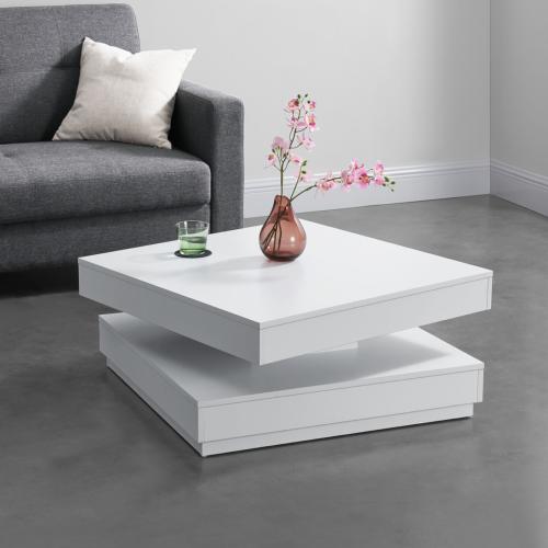 TABLE basse pivotante, modèle ATON, blanche