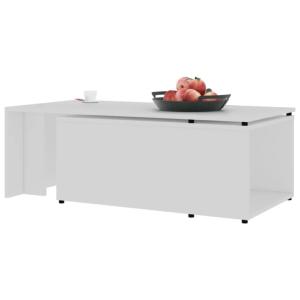 TABLE basse 150 cm, coulissante en bois, blanche