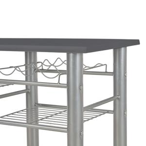 TABLE haute DE BAR avec 2 CHAISES, gris/noir