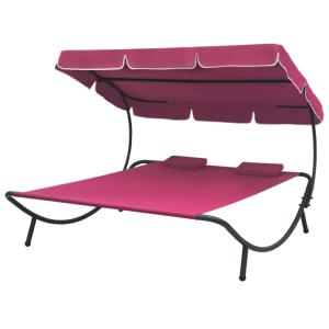 Chaise longue bain de soleil lit de jardin 2 places