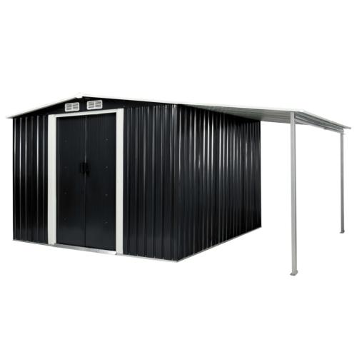 ABRI de jardin en métal galvanisé noir, 10 m²