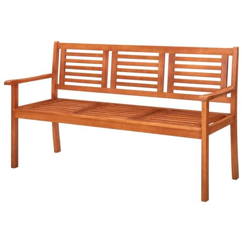 Banc de jardin en bois massif eucalyptus, 3 personnes