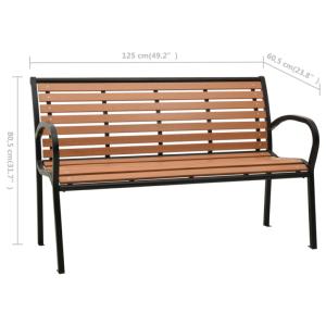 Banc de jardin en métal et composite marron