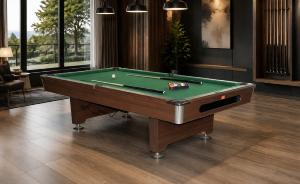 TABLE de BILLARD PROFESSIONNEL 8 FT en bois marron, plateau ardoise – modèle APPOLON