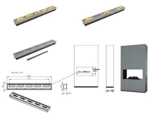 BRULEUR éthanol indépendant en inox, 110 cm