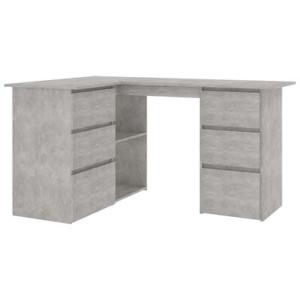 BUREAU d'angle 145 x 100 cm, gris béton