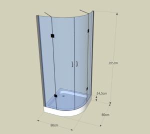 Cabine de douche ronde type: " no frame "